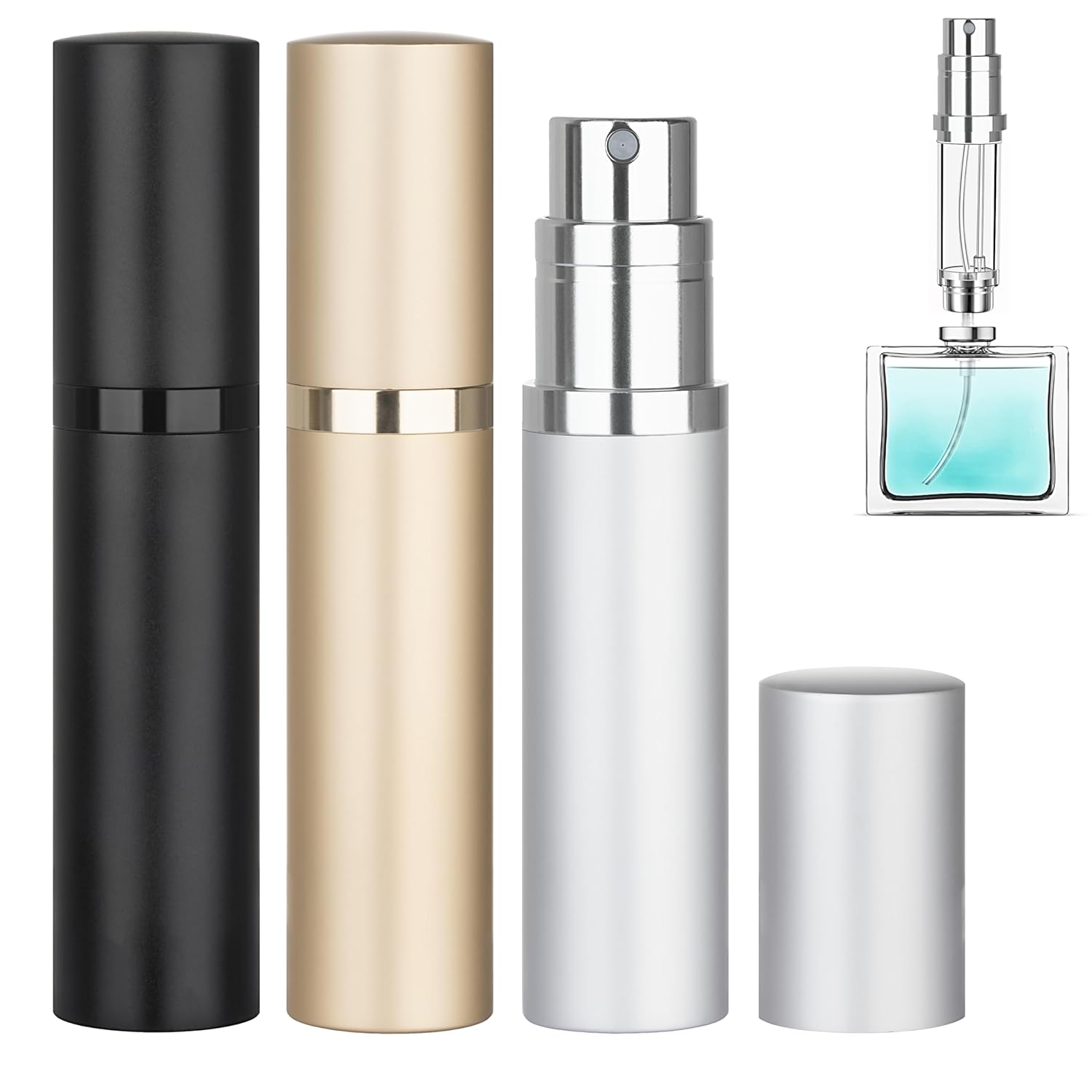 Perfume Travel Refillable BottlePerfume Travel Refillable Bottle, Bottom-Filling Fragrances Perfume Atomizer, Empty Mini Cologne Dispenser, Portable Sprayer Pocket Size for On the Go 5ml /10ML