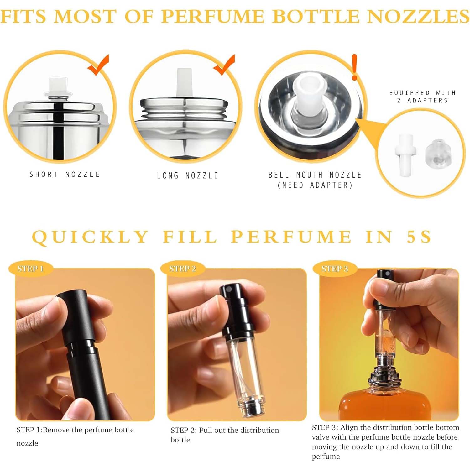 Perfume Travel Refillable BottlePerfume Travel Refillable Bottle, Bottom-Filling Fragrances Perfume Atomizer, Empty Mini Cologne Dispenser, Portable Sprayer Pocket Size for On the Go 5ml /10ML