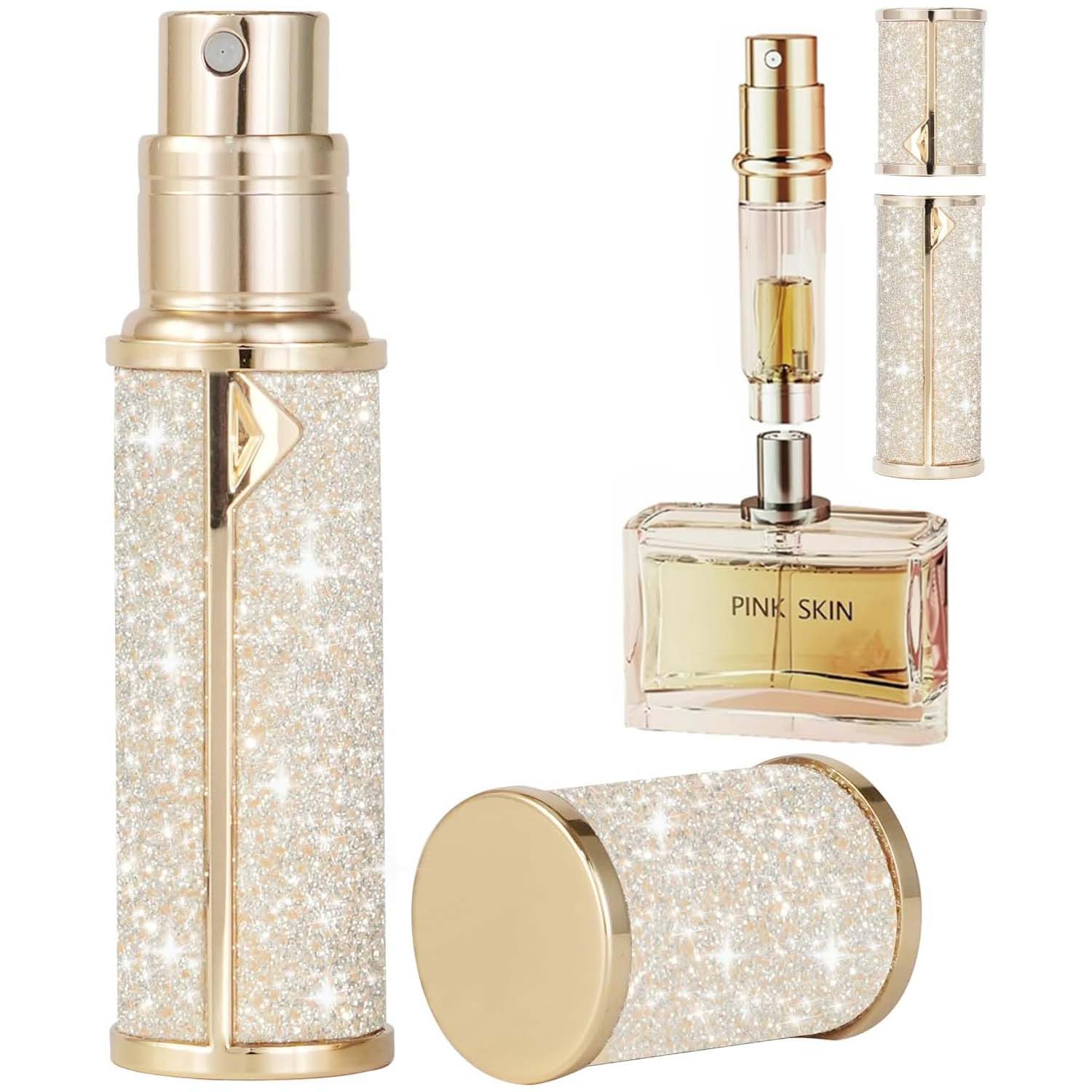 Refillable Travel Perfume Atomizer Bottle - 5ml Luxury Pocket Perfume Dispenser Pump, Travel Perfume Atomiser, Cologne Dispenser, Portable Size Sprayer Bottle for Traveling