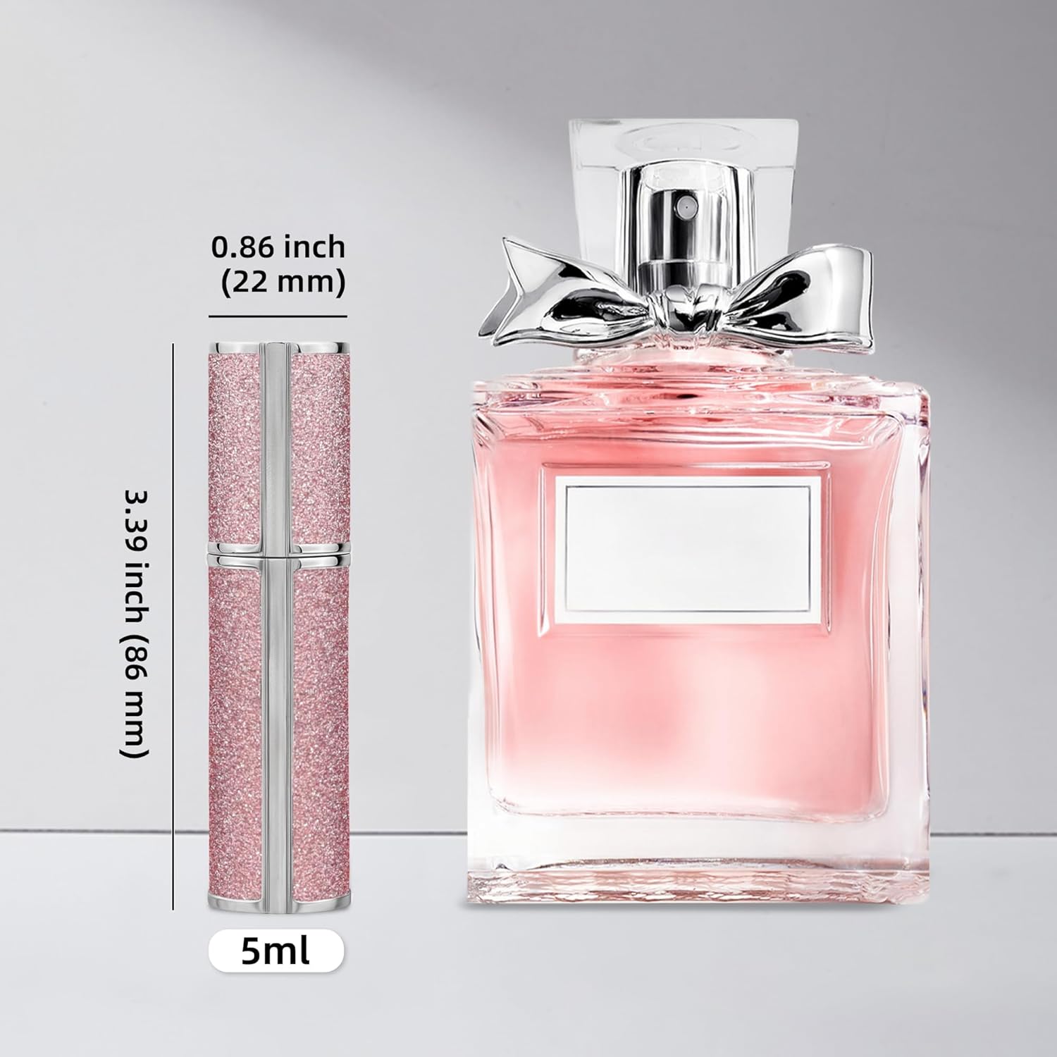 Refillable Travel Perfume Atomizer Bottle - 5ml Luxury Pocket Perfume Dispenser Pump, Travel Perfume Atomiser, Cologne Dispenser, Portable Size Sprayer Bottle for Traveling