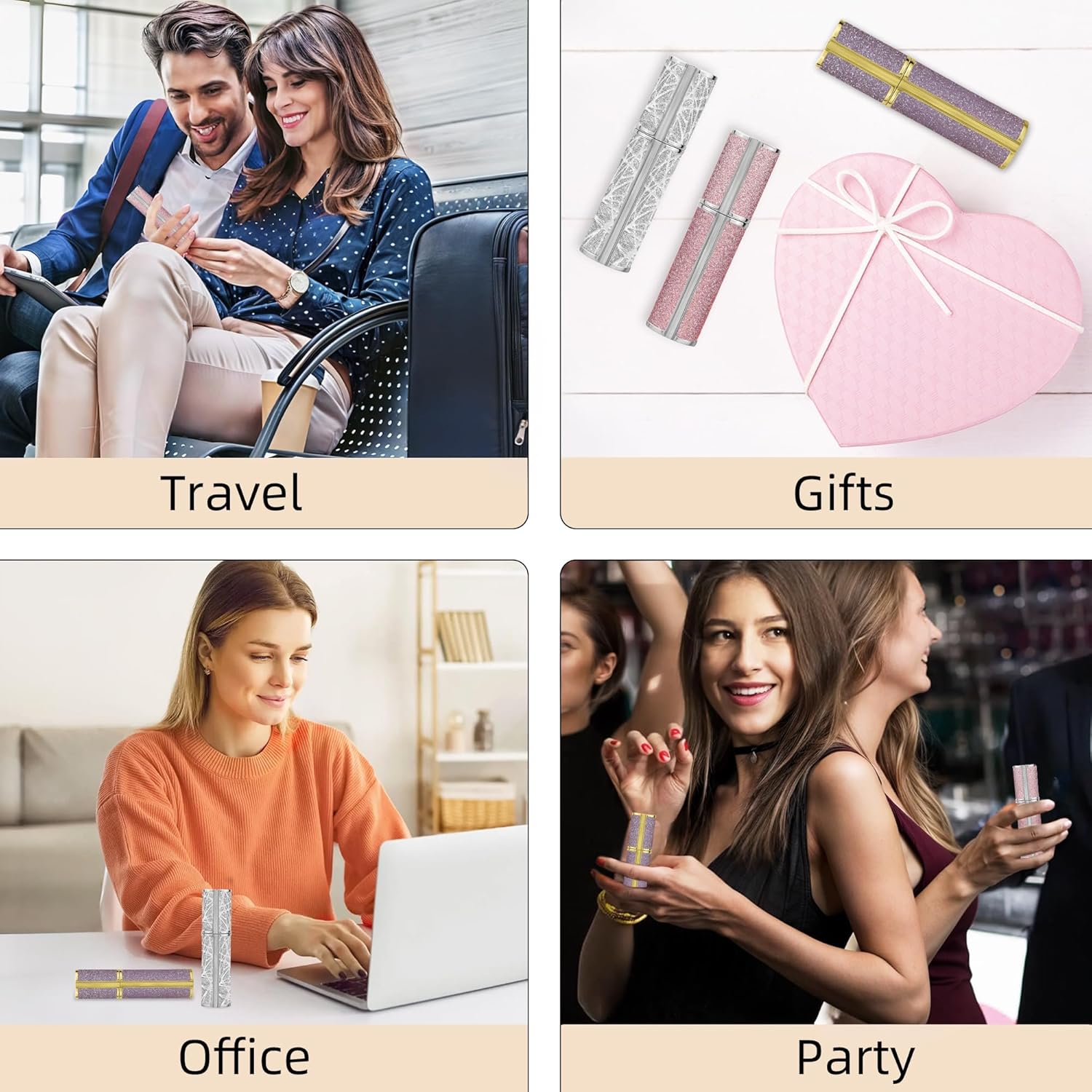 Refillable Travel Perfume Atomizer Bottle - 5ml Luxury Pocket Perfume Dispenser Pump, Travel Perfume Atomiser, Cologne Dispenser, Portable Size Sprayer Bottle for Traveling