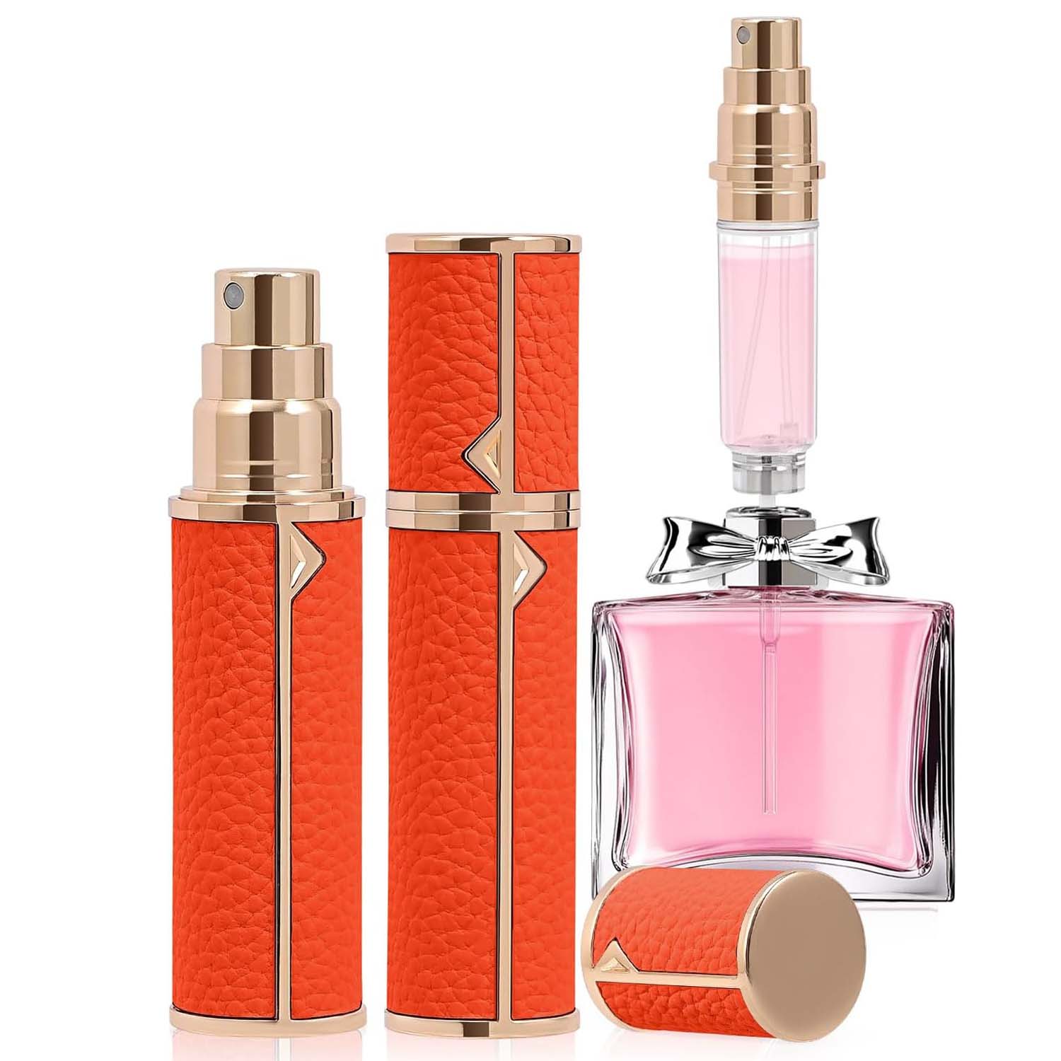 Travel Refillable Perfume Bottle, Leak-proof 5ml Atomizer, Portable Luxurious Pocket Perfume Dispenser Pump Transfer Tool for Women Men Travel Accessories.