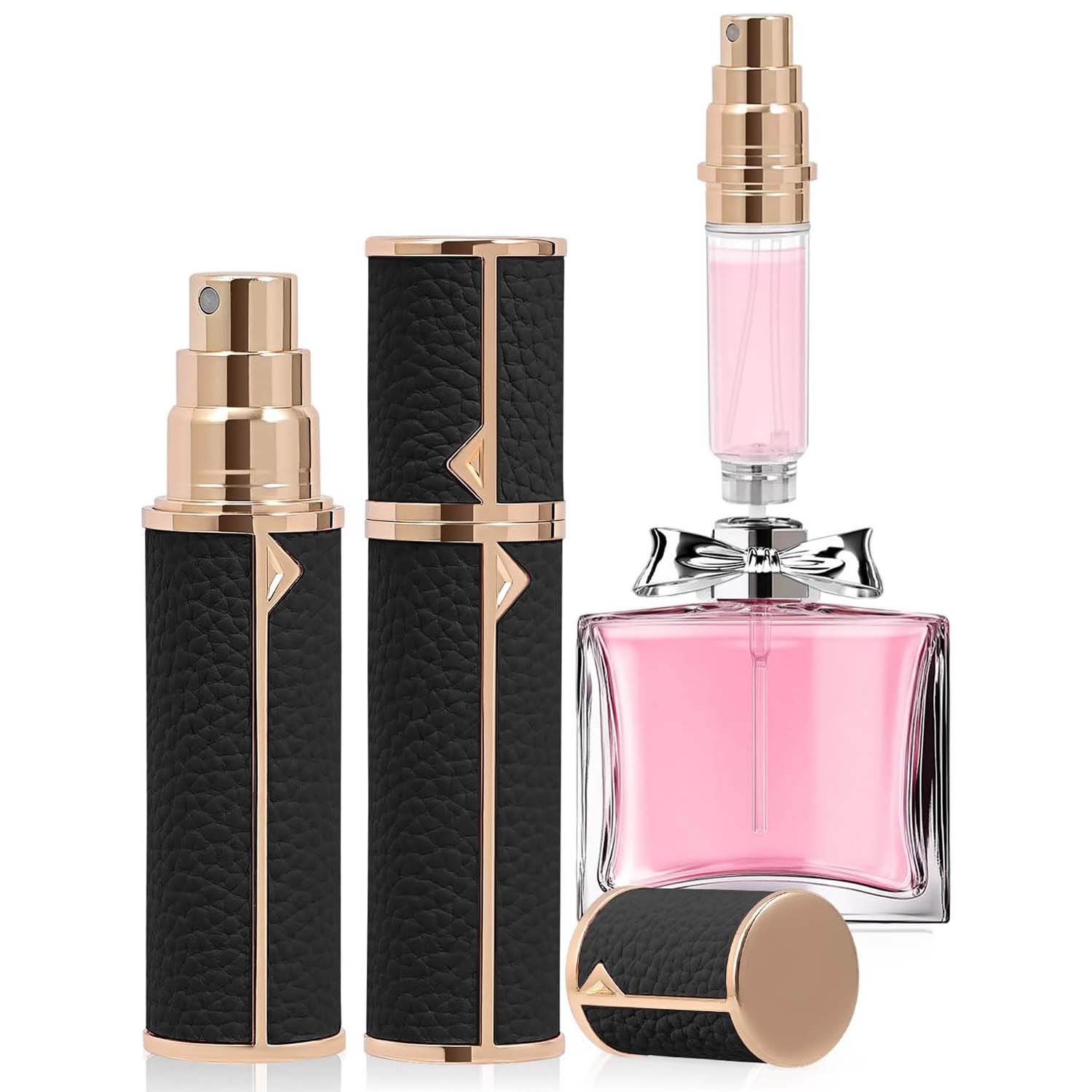 Travel Refillable Perfume Bottle, Leak-proof 5ml Atomizer, Portable Luxurious Pocket Perfume Dispenser Pump Transfer Tool for Women Men Travel Accessories.