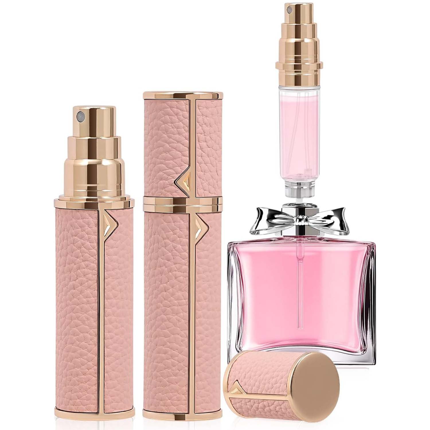 Travel Refillable Perfume Bottle, Leak-proof 5ml Atomizer, Portable Luxurious Pocket Perfume Dispenser Pump Transfer Tool for Women Men Travel Accessories.