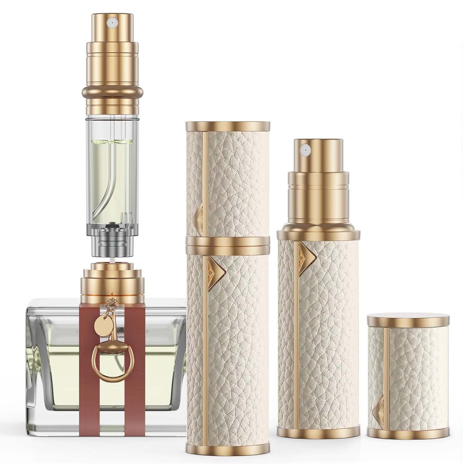 Travel Refillable Perfume Bottle, Leak-proof 5ml Atomizer, Portable Luxurious Pocket Perfume Dispenser Pump Transfer Tool for Women Men Travel Accessories.