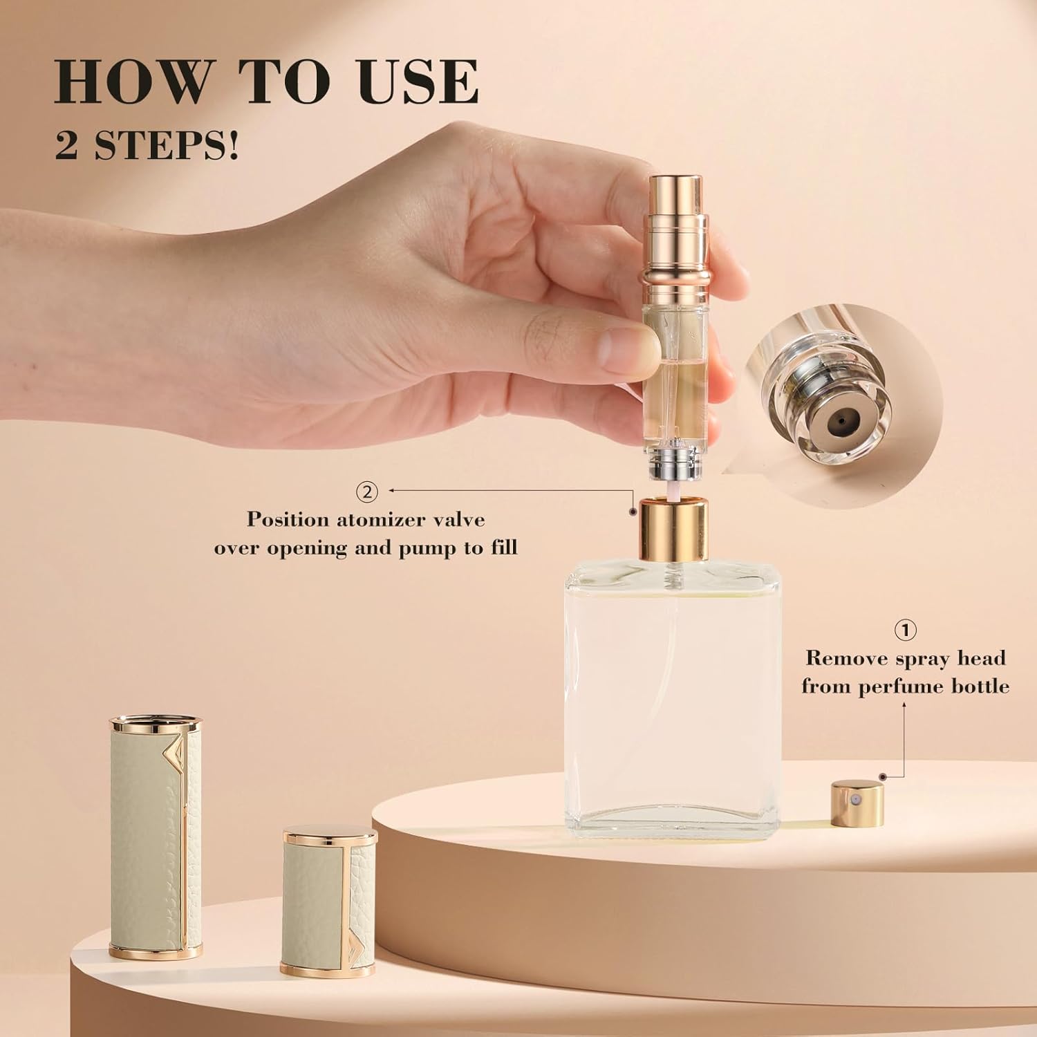 Travel Refillable Perfume Bottle, Leak-proof 5ml Atomizer, Portable Luxurious Pocket Perfume Dispenser Pump Transfer Tool for Women Men Travel Accessories.