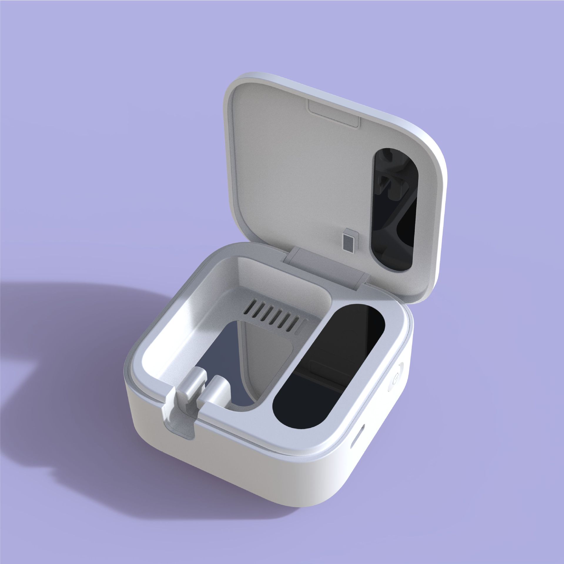 Toothbrush Sanitizer Case and Holders, Wall Mounted Toothbrush Holder with LED Screen, Rechargeable Travel Toothbrush Cleaner Case with Light Air Dry, Tooth Brush Covers for Bathrooms (White)