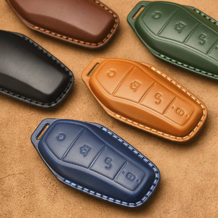 BYD Luxury Leather Car Key Case Cover Fob Shell