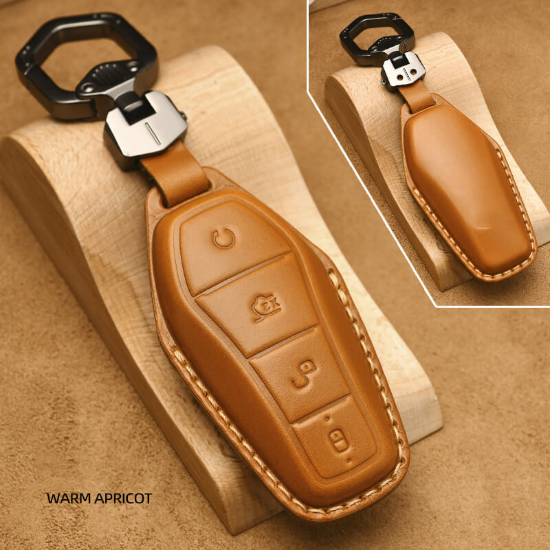 BYD Luxury Leather Car Key Case Cover Fob Shell