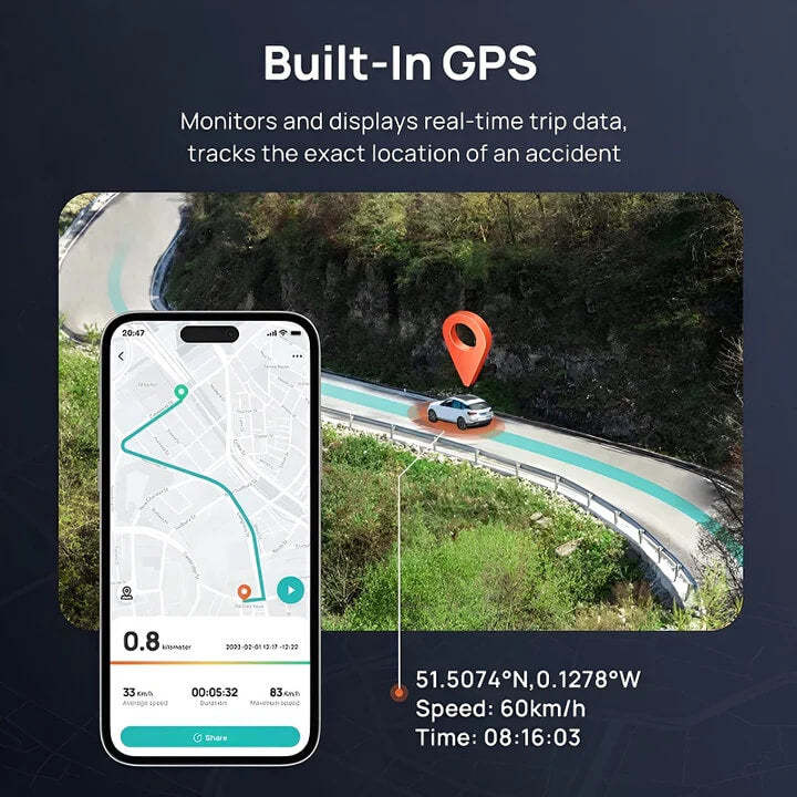 Dash Cam 2.7K HD with 2-Inch Screen, Supports 24-hour Monitoring for BYD