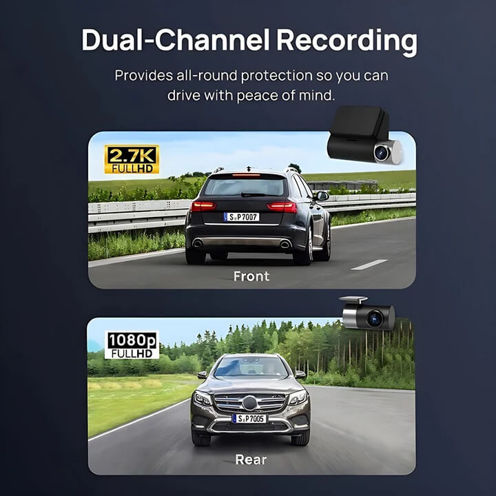 Dash Cam 2.7K HD with 2-Inch Screen, Supports 24-hour Monitoring for BYD