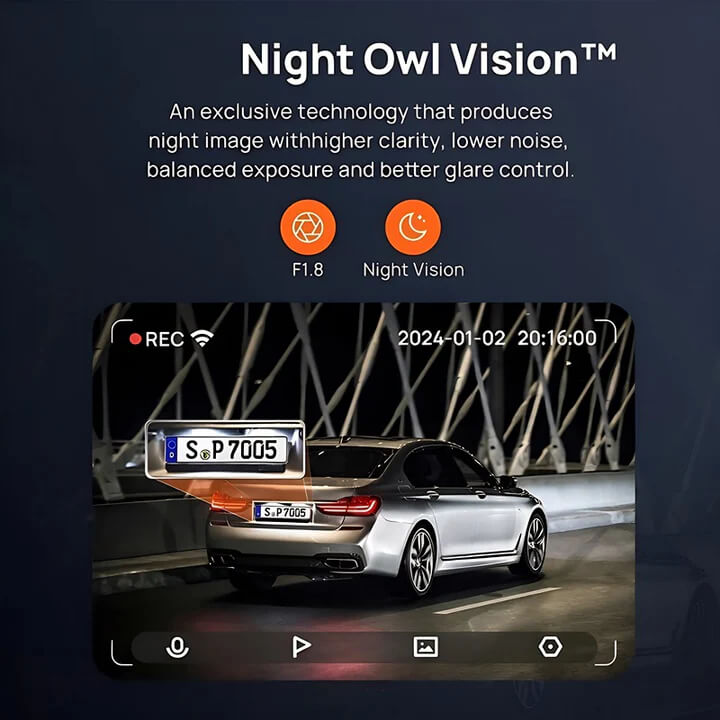 Dash Cam 2.7K HD with 2-Inch Screen, Supports 24-hour Monitoring for BYD