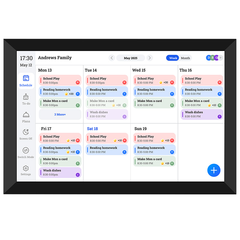 Thurgoo Fotocube Smart Digital Calendar (Photo Frame + Family Scheduler + Art Gallery)