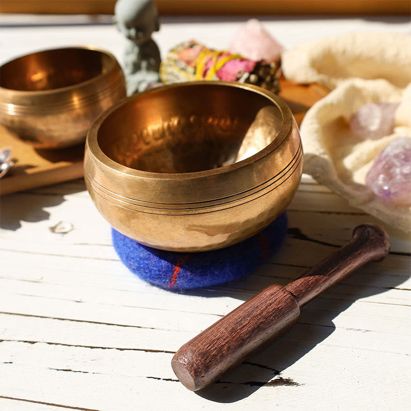 བོད་ཀྱི་རིགས Tibetan Meditation Sound Bowl Handcrafted for Healing and Mindfulness Singing Bowl Set
