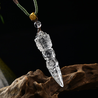 Rare Vajrakila Protective Energy Crystal Pendant | Dorje Phurba Spiritual Healing Amulet Jewelry