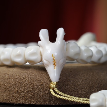 Natural Antler Berberis Bead Bracelet | Tibetan Buddhist Rosary Wenwan Jewelry
