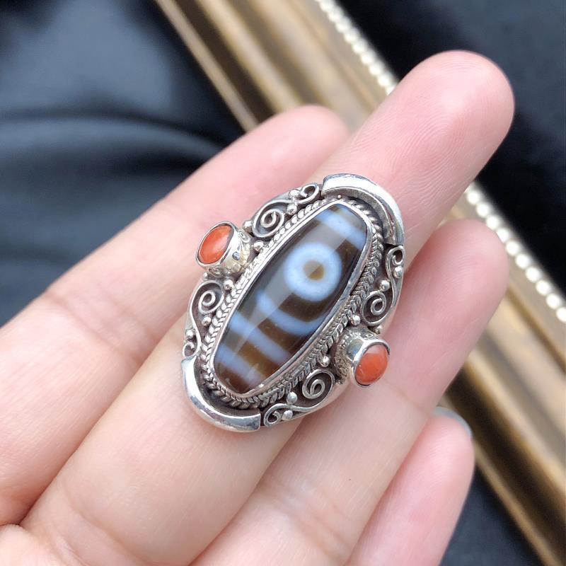 Tibetan Nepalese Handmade Silver Ring: Adjustable Open Design, Retro Bold Ethnic Style for Men & Women