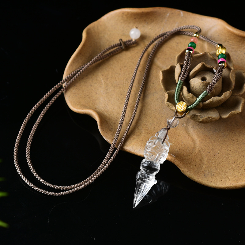 Rare Vajrakila Protective Energy Crystal Pendant | Dorje Phurba Spiritual Healing Amulet Jewelry