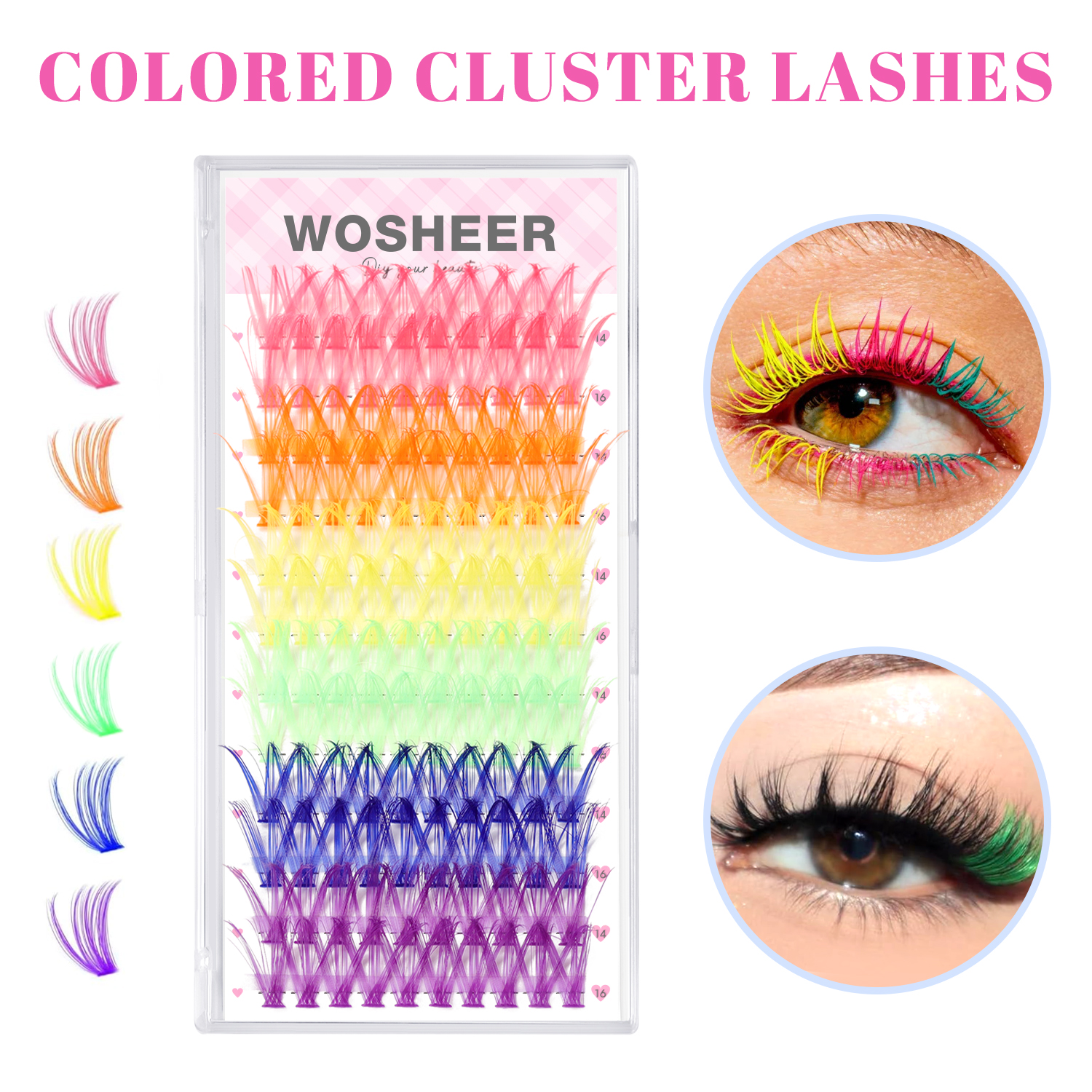 Colorful Lash Clusters