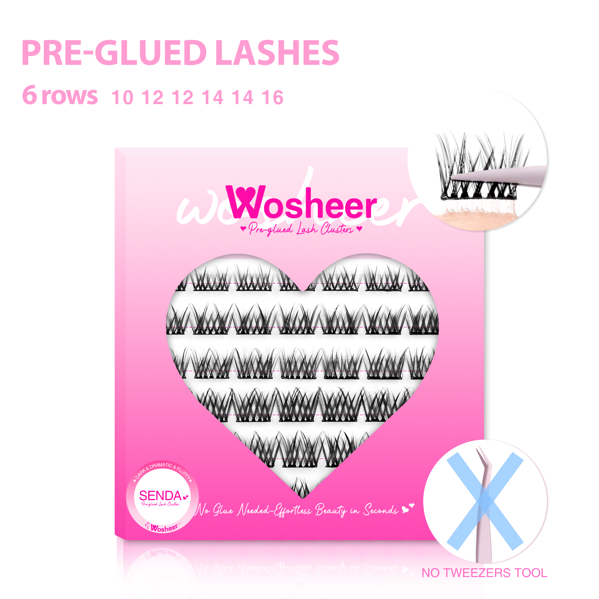 SENDA Pre-glued Lash Clusters