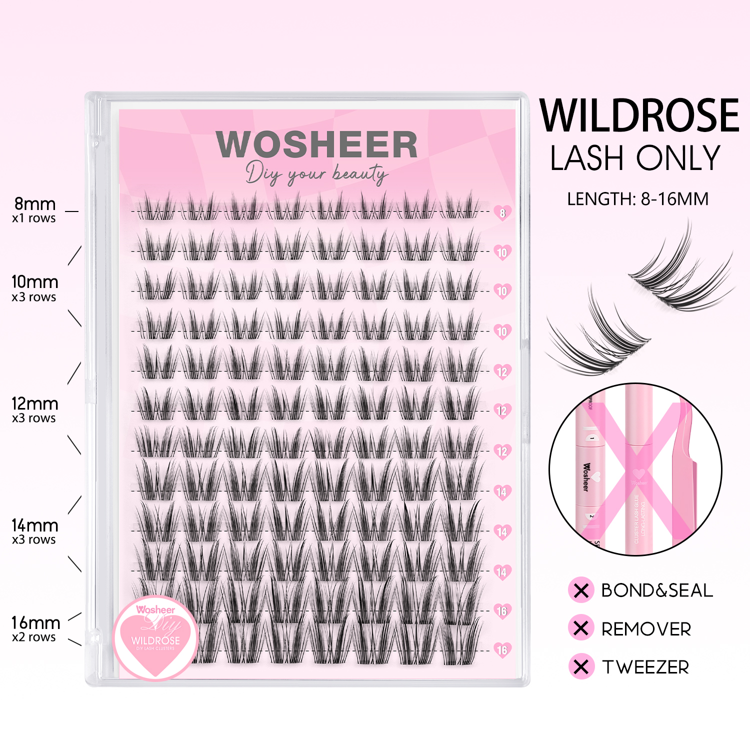 WILDROSE Lash Clsuters