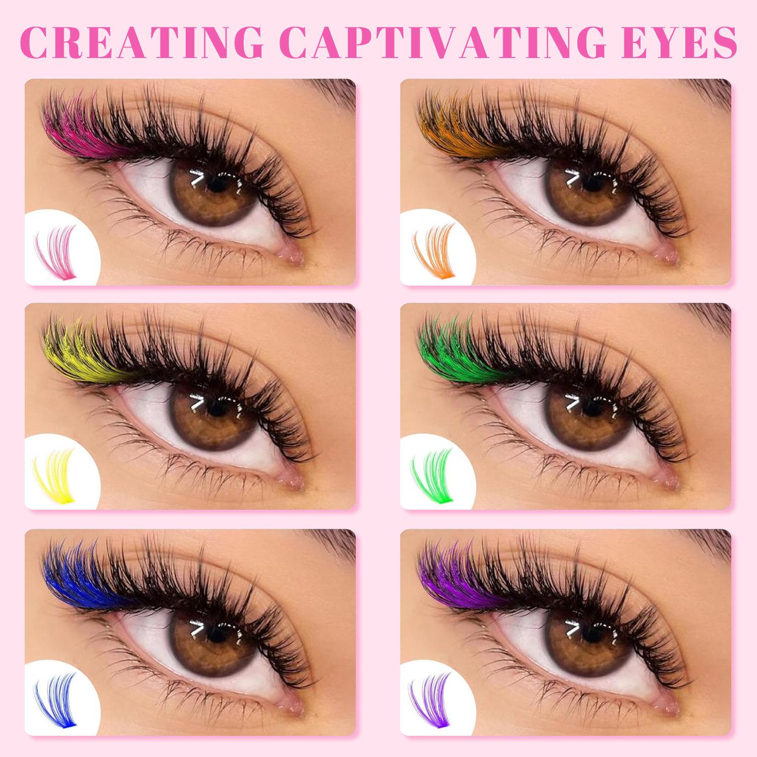 Colorful Lash Clusters