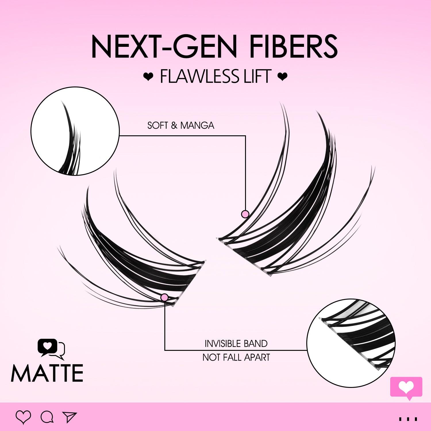 MANGA MATTE Lash Clusters - WOSHEER
