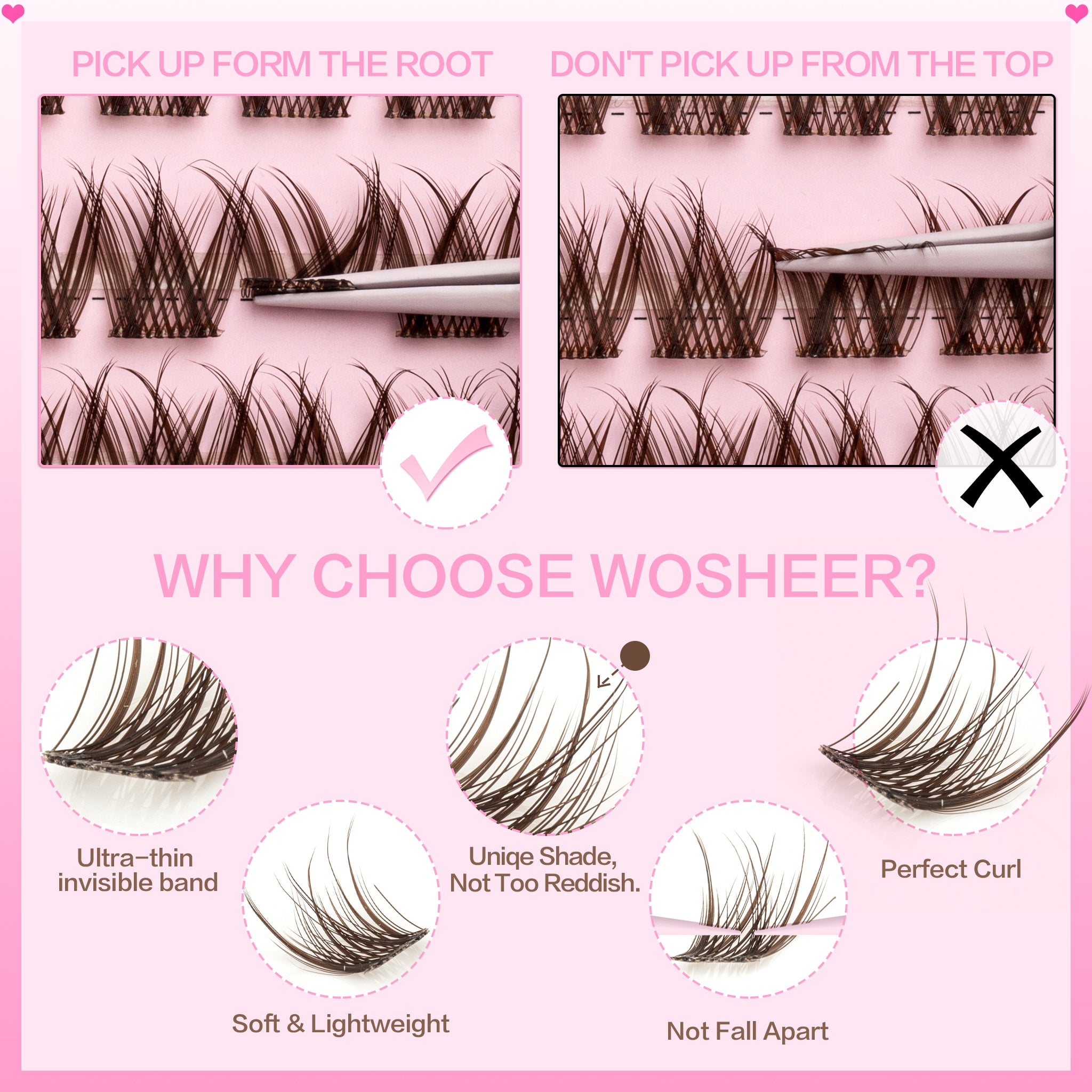 RILEE BROWN Lash Clusters - WOSHEER