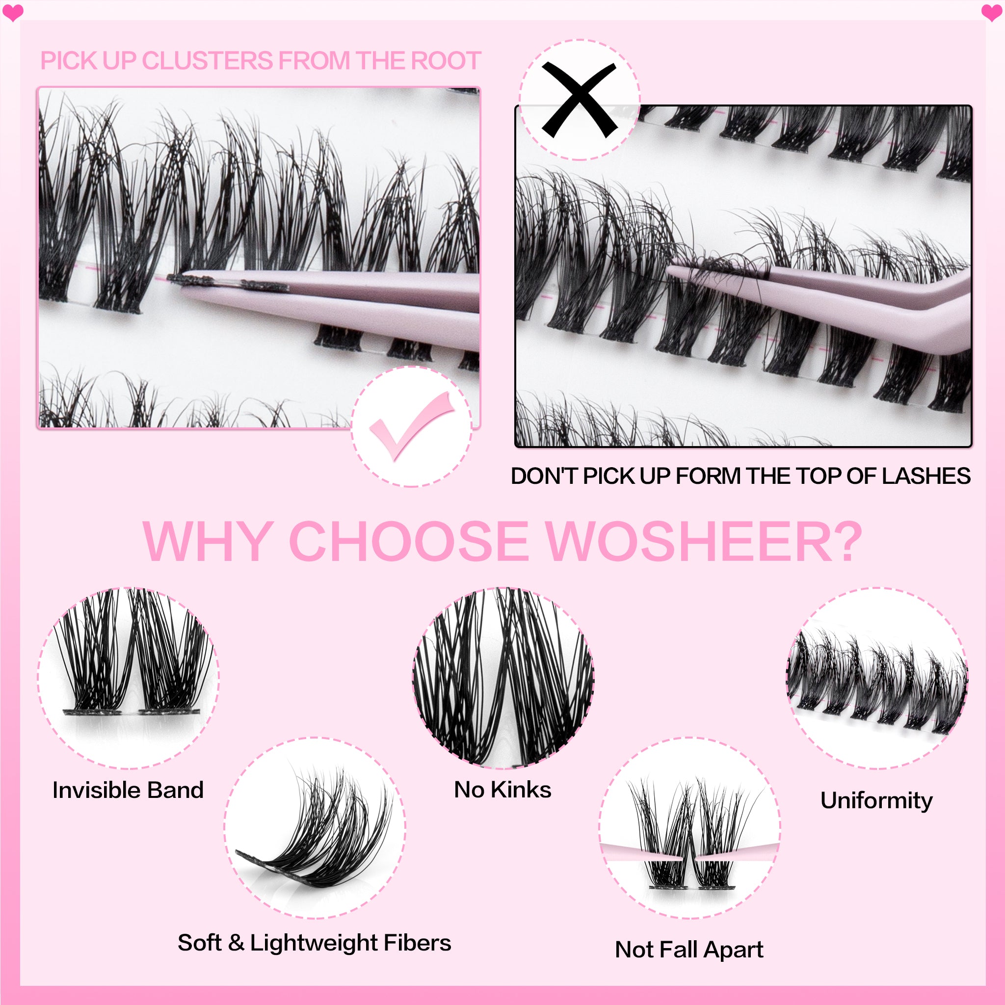 REVIE Lash Clusters - WOSHEER