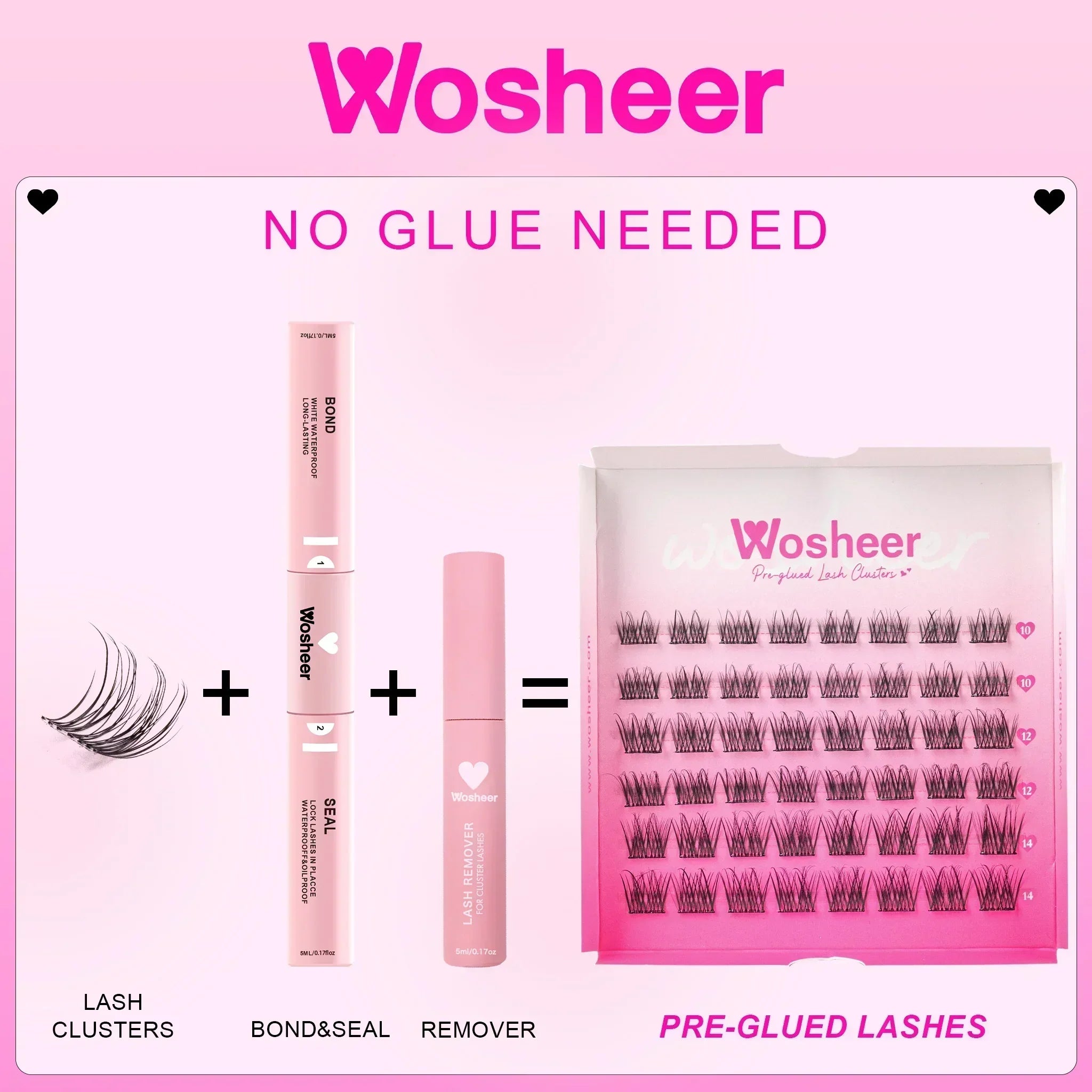 ZOOLI Pre-glued Lash Clusters - MX - WOSHEER