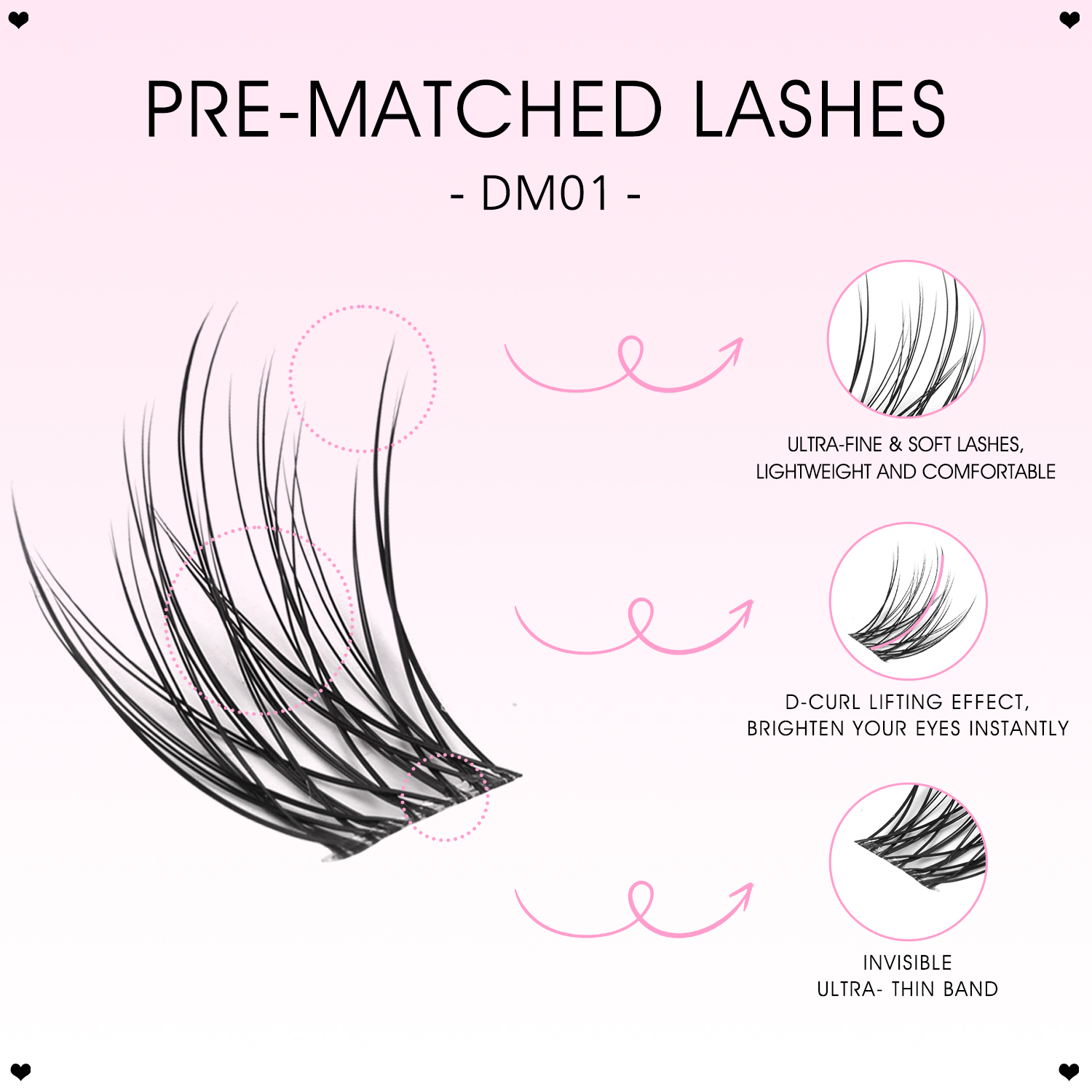 Pre-Matched Cluster Lashes