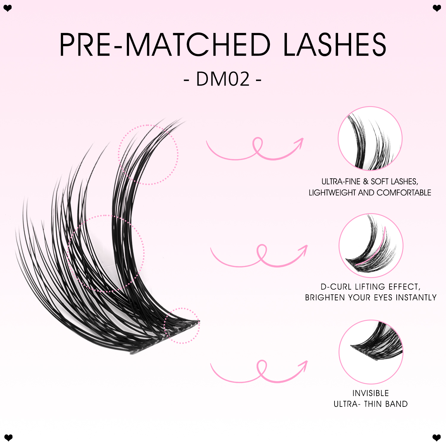Pre-Matched Cluster Lashes