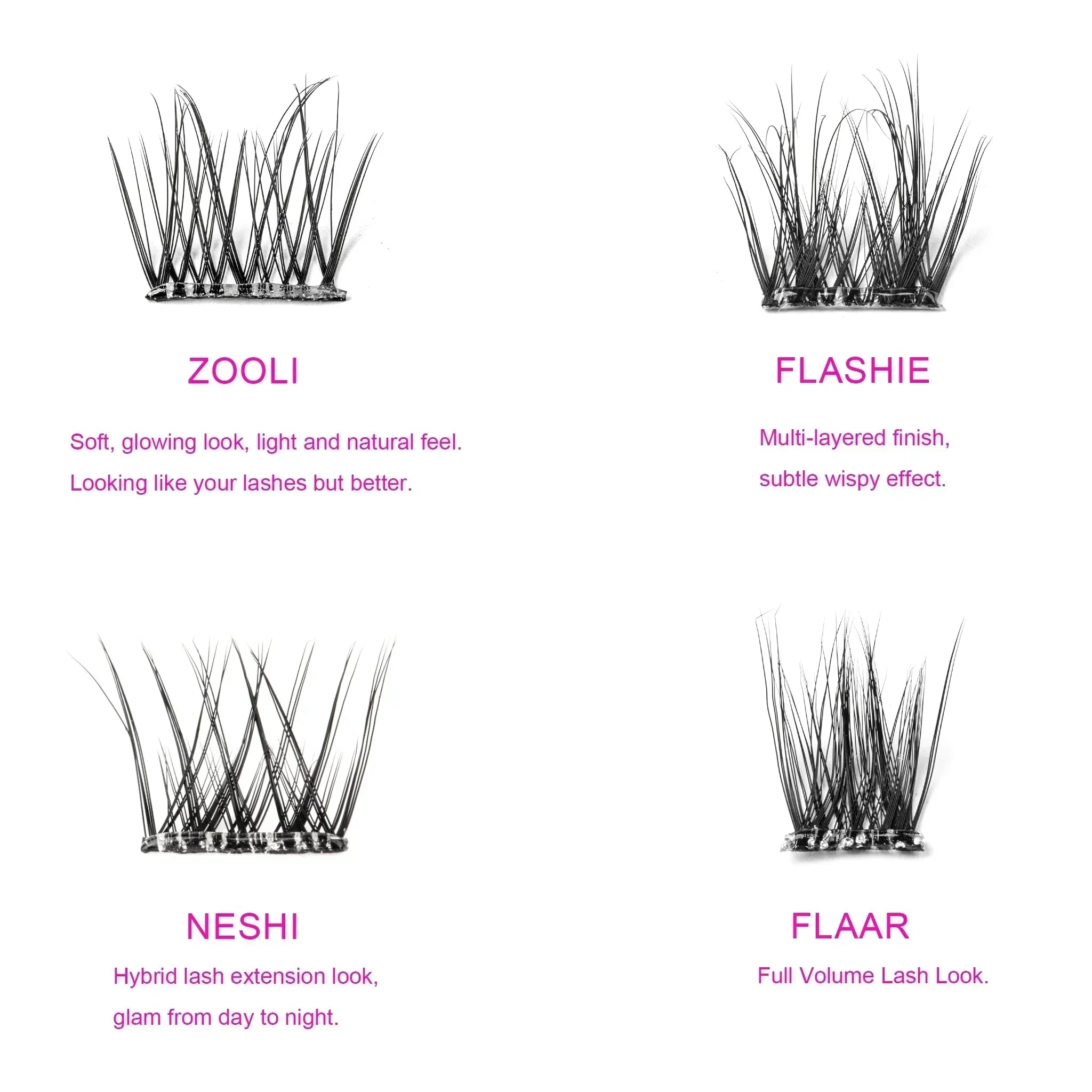ZOOLI Pre-glued Lash Clusters - MX - WOSHEER