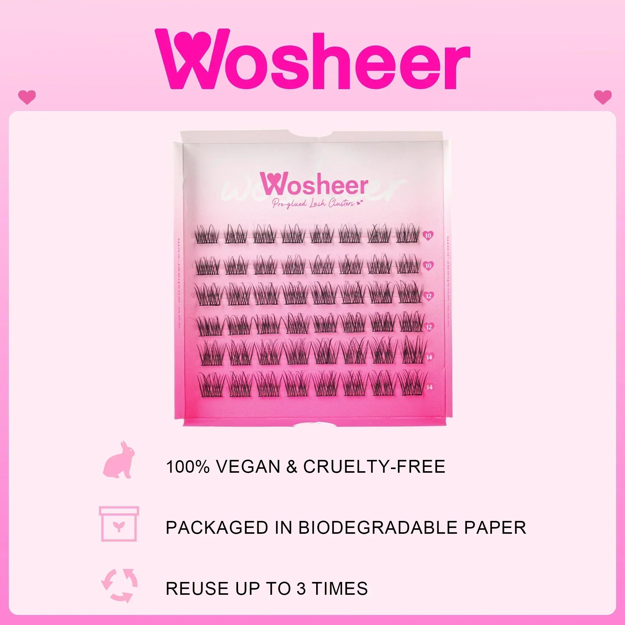 ZOOLI Pre-glued Lash Clusters - MX - WOSHEER