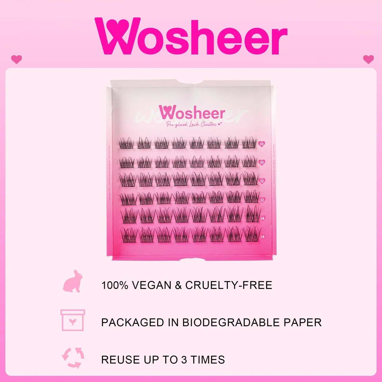 ZOOLI Pre-glued Lash Clusters - MX - WOSHEER