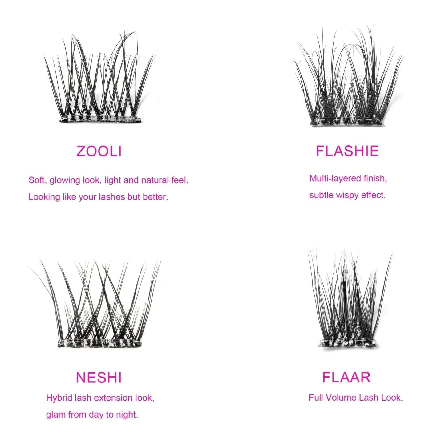 ZOOLI Pre-glued Lash Clusters - MX - WOSHEER
