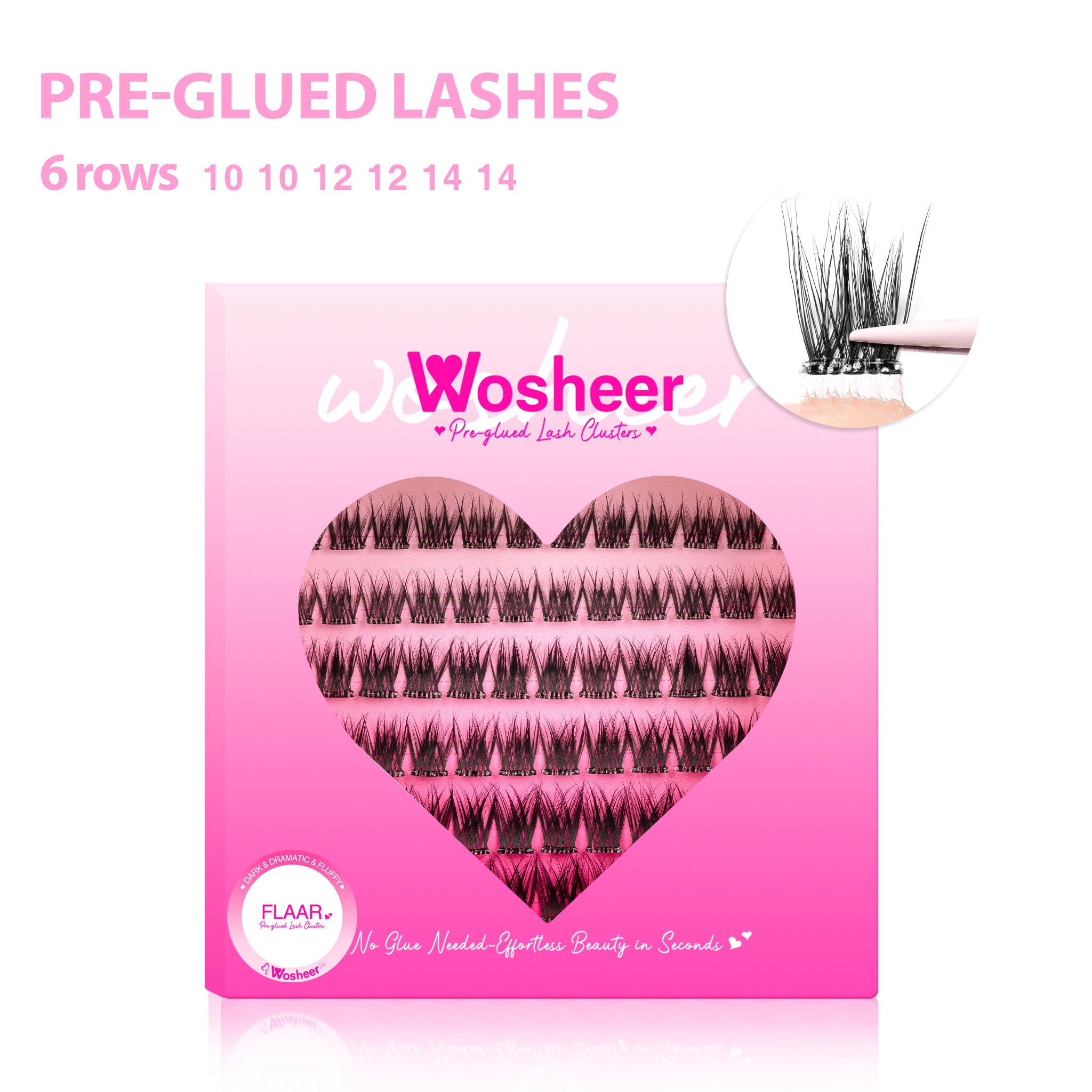 FLAAR Pre-glued Lash Clusters - MX - WOSHEER