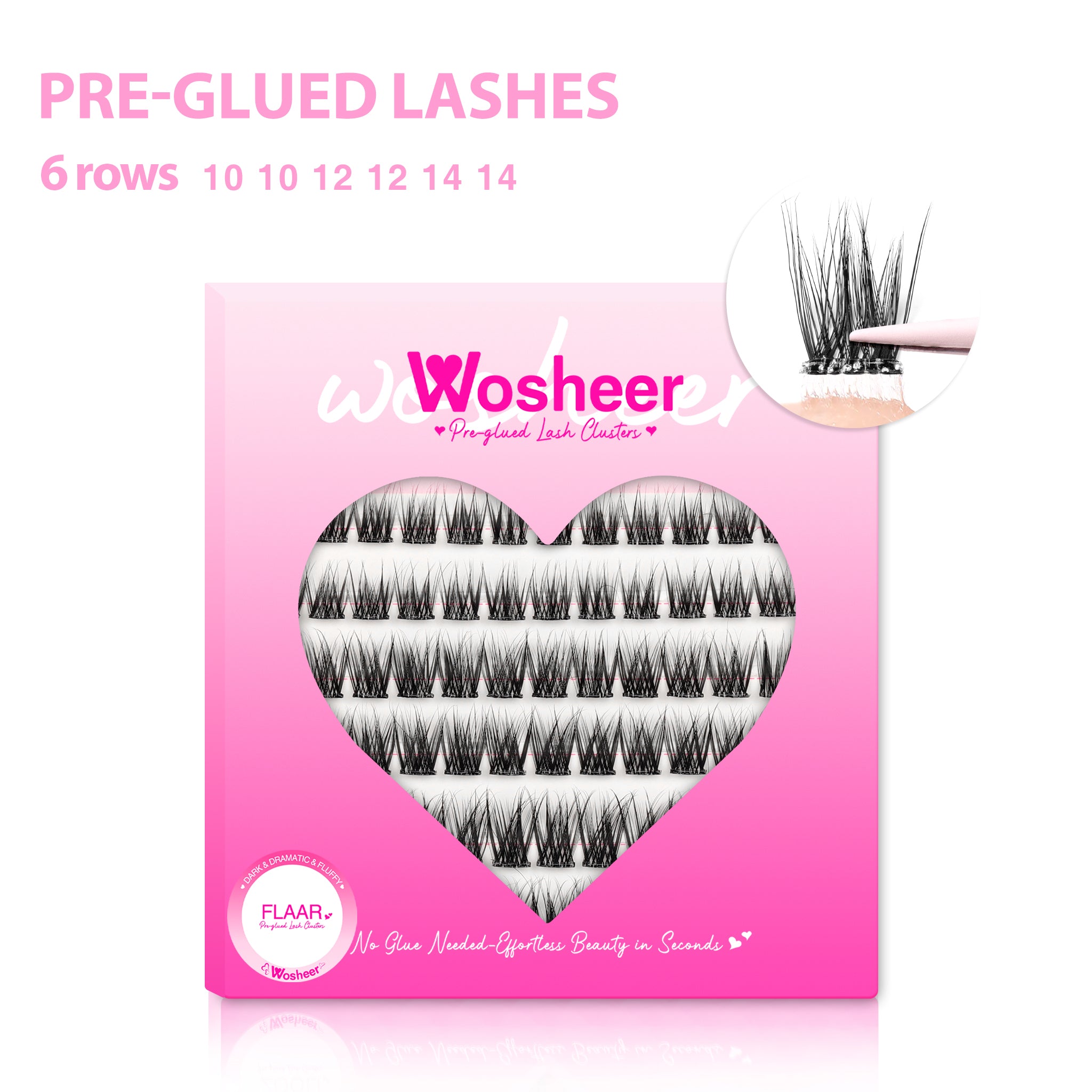 FLAAR Pre-glued Lash Clusters - WOSHEER