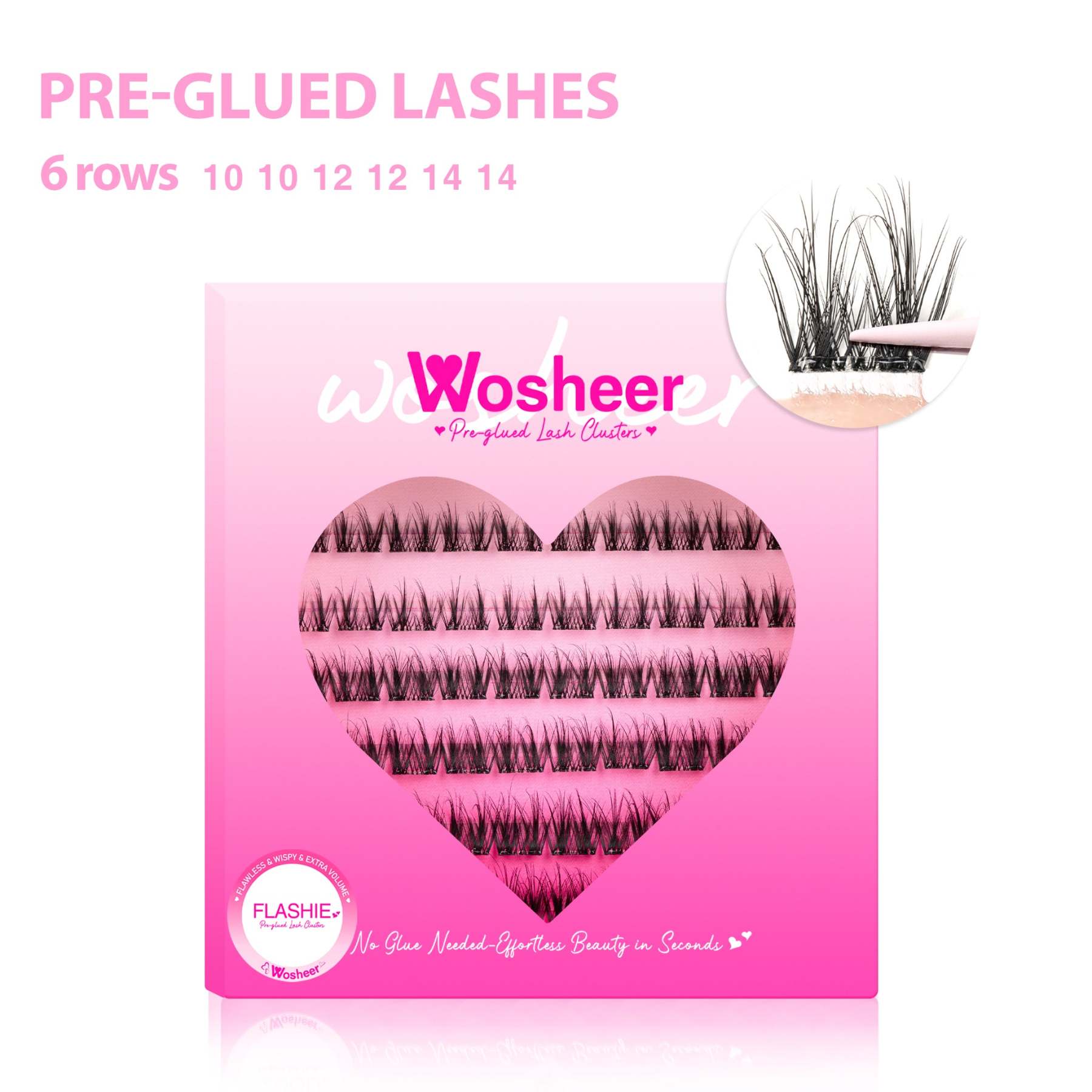 FLASHIE Pre-glued Lash Clusters - MX - WOSHEER