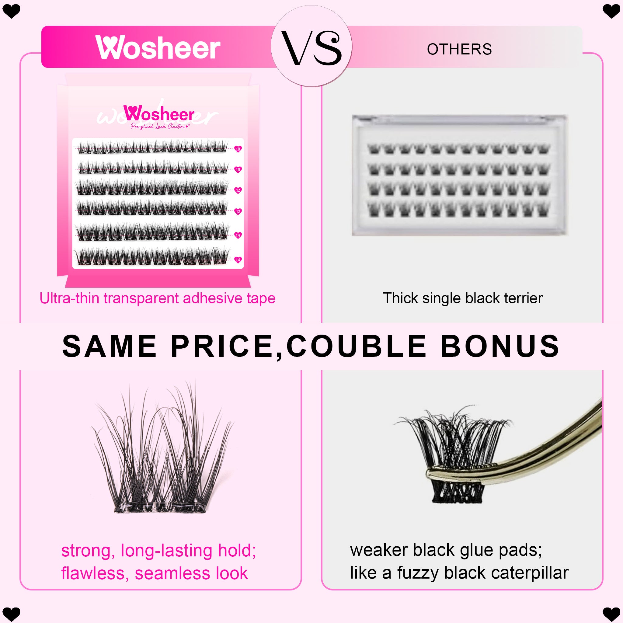 Pre-glued Lash Clusters - WOSHEER