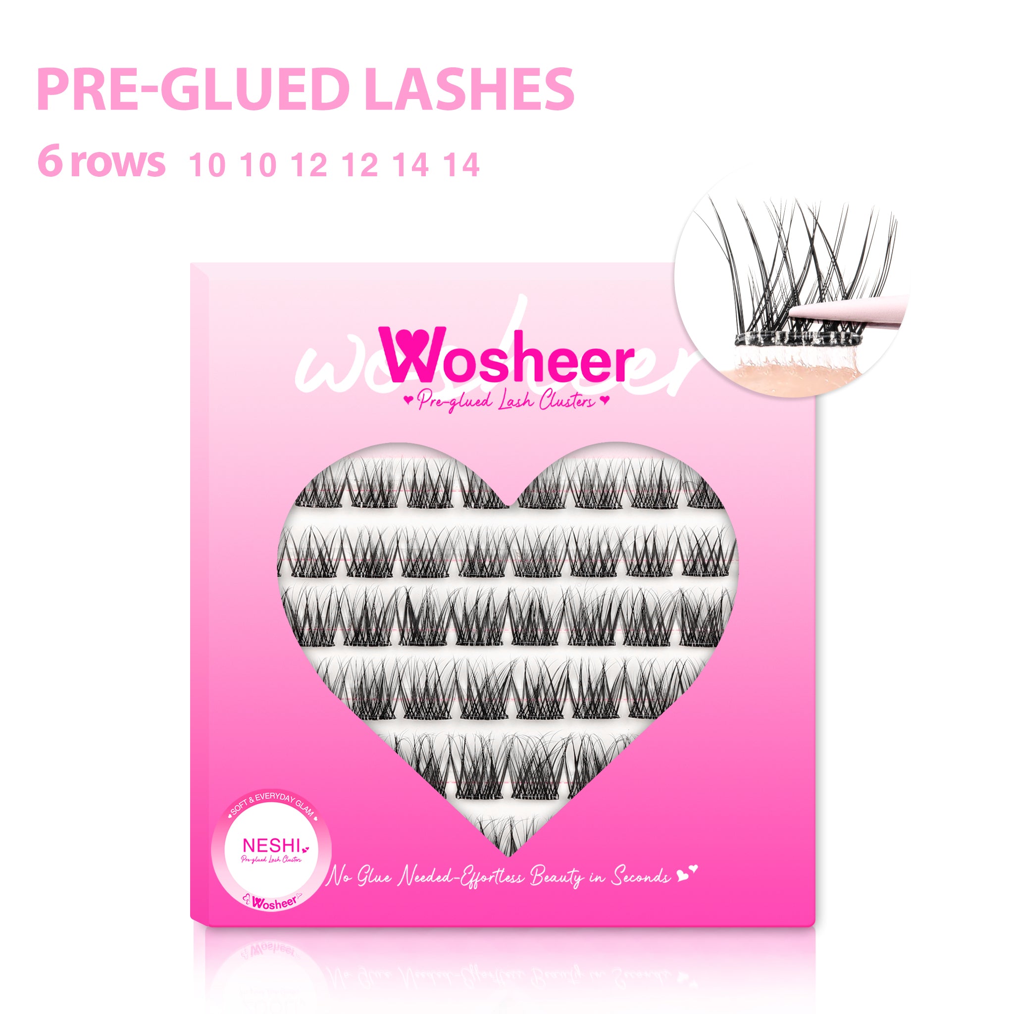 NESHI Pre-glued Lash Clusters - WOSHEER