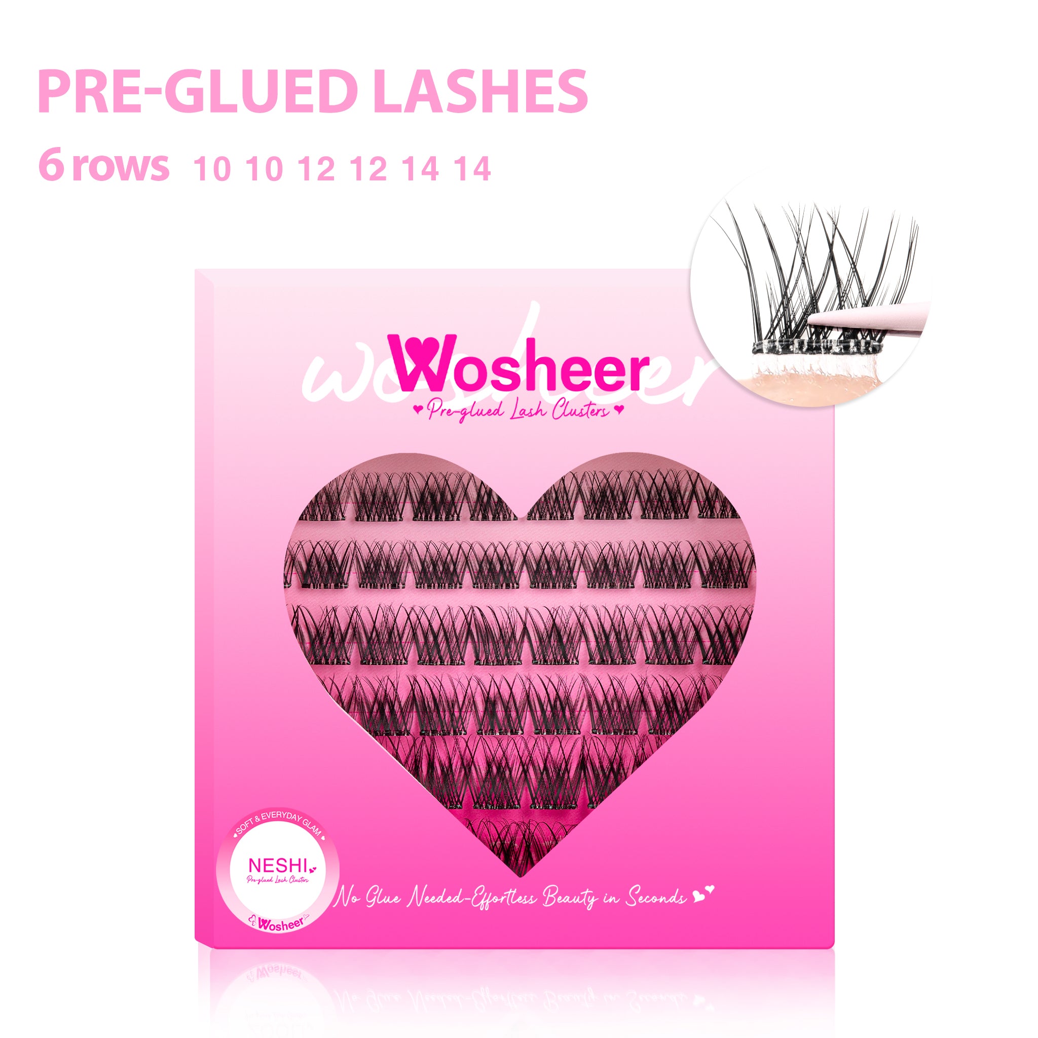 NESHI Pre-glued Lash Clusters - MX - WOSHEER