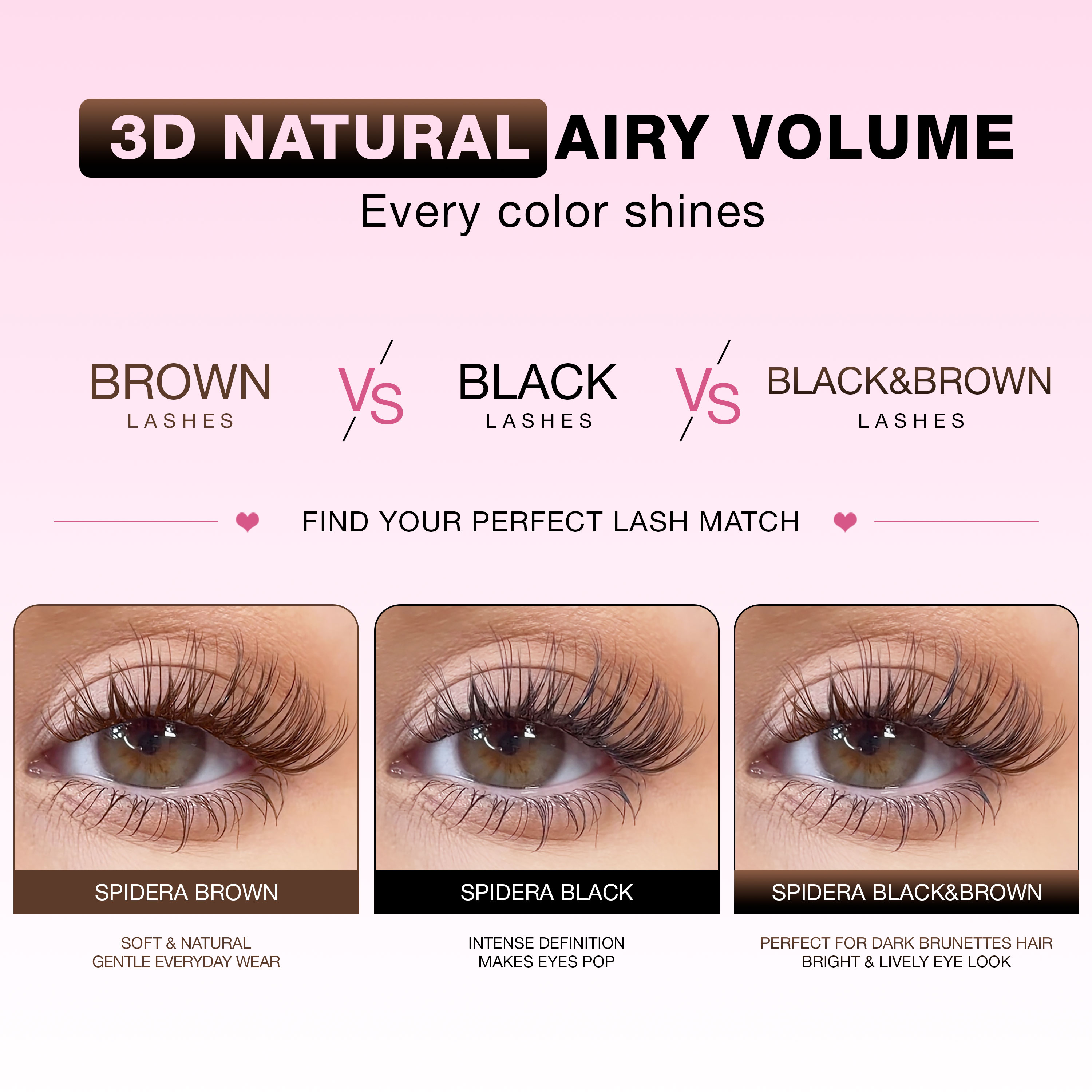 3D SPIDERA Black&Brown Lash Clusters