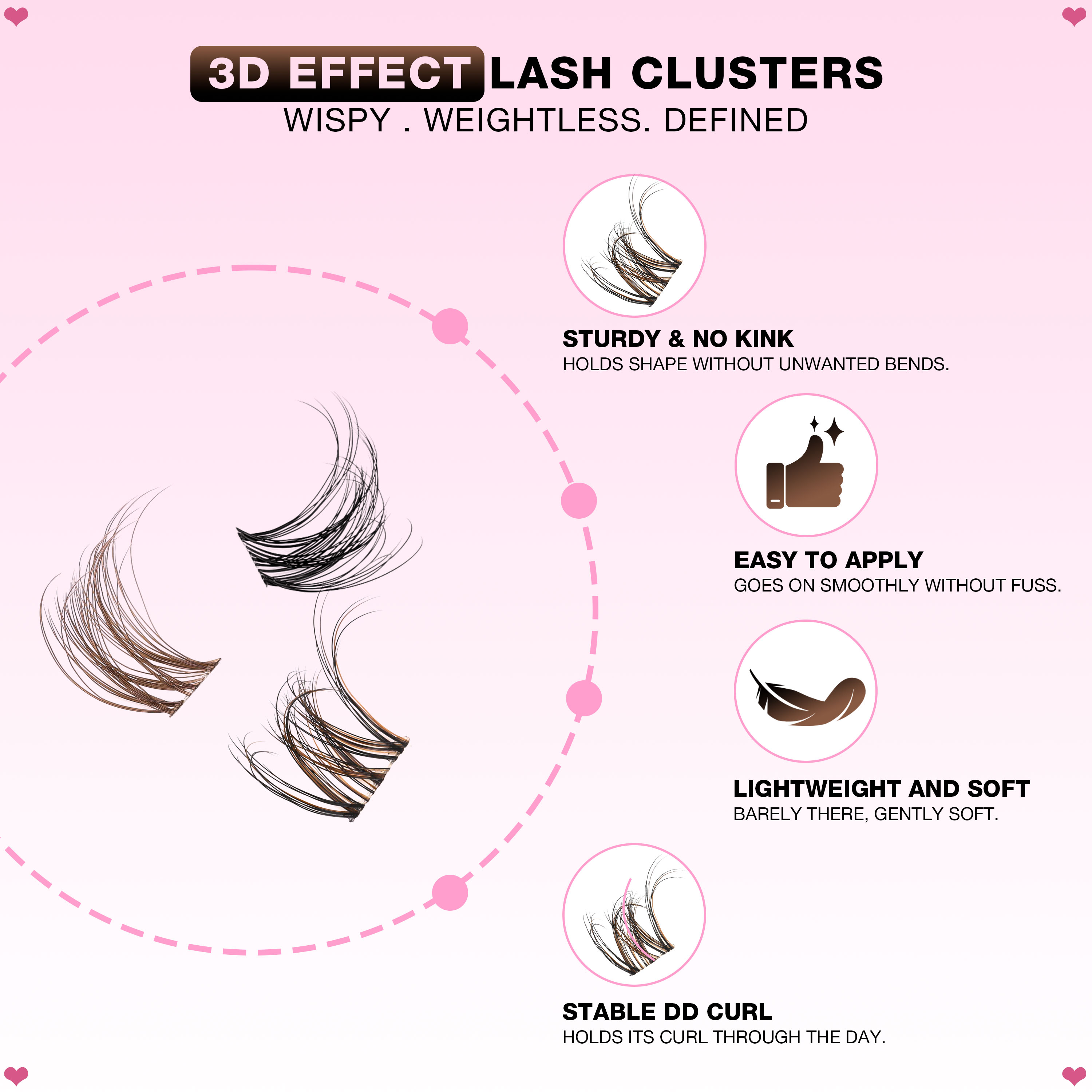 3D SPIDERA Black&Brown Lash Clusters