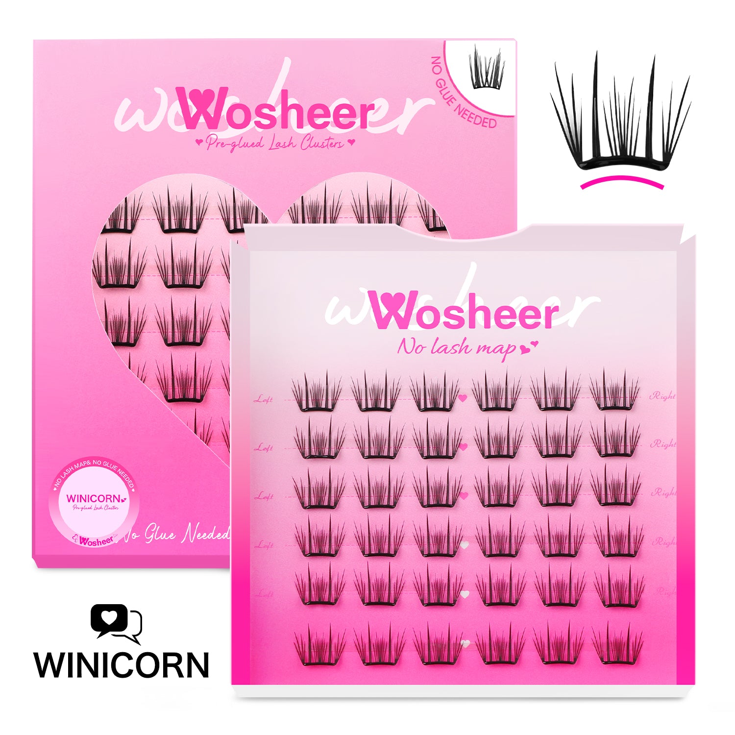 Pre-glued Lash Clusters - WOSHEER