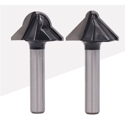 90° Round-Nose V-Groove Router Bit - Tungsten Carbide Tipped, 1/4" Shank, for Chamfering, Flanging & Slotting in Wall Panels, Wood Veneer, & Carbon Crystal Boards