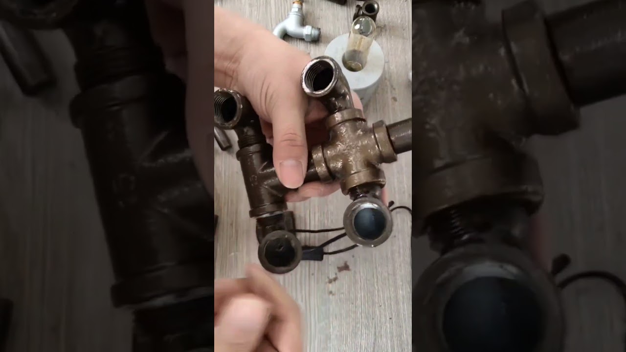 DIY Industrial Pipe Table Lamp | Retro Bronze Finish Iron Desk Light | Customizable Bedside Lamp | Minimalist Decorative Light for Bar, Café, Study & Bedroom