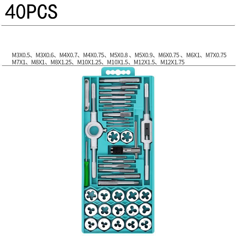 9Cr18 Bearing Steel Tap and Die Set - Non-Slip Design, Secure Locking, Effortless Threading