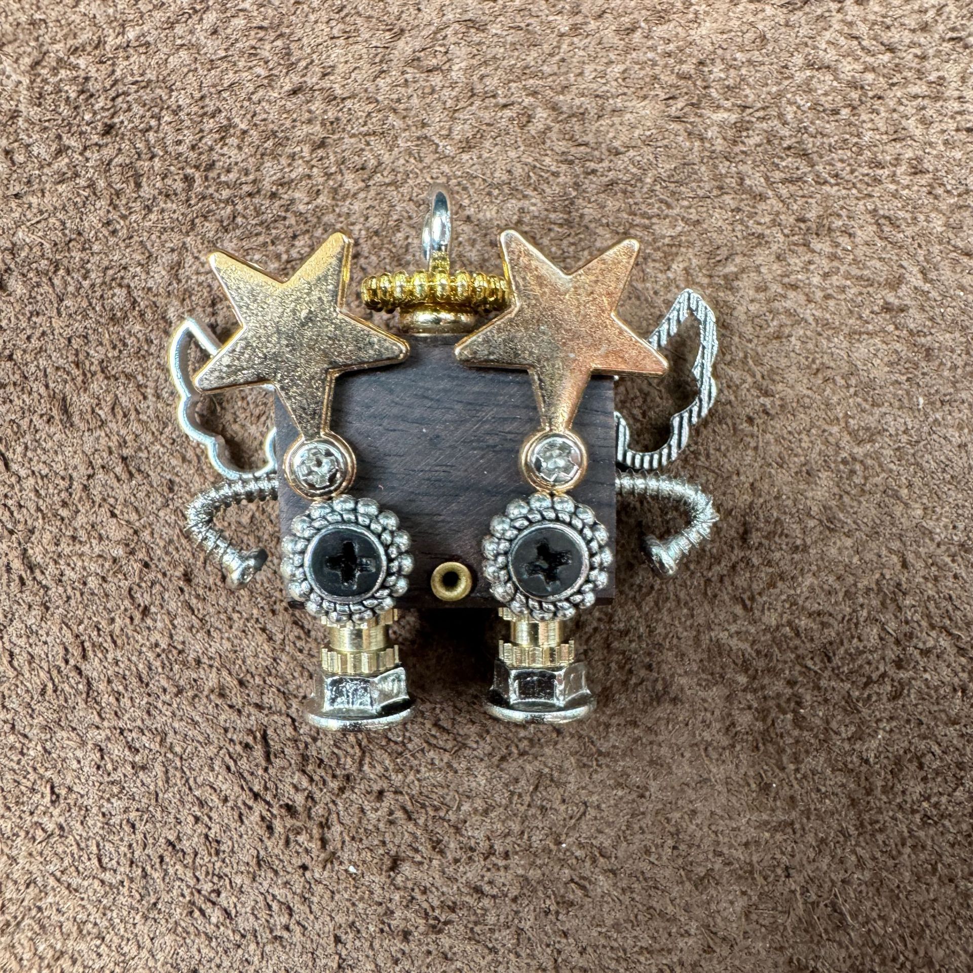 Indie Crafted Punk Robot Pendant - Boutique Design for Necklace & Keychain, Unique Unisex Streetwear Jewelry