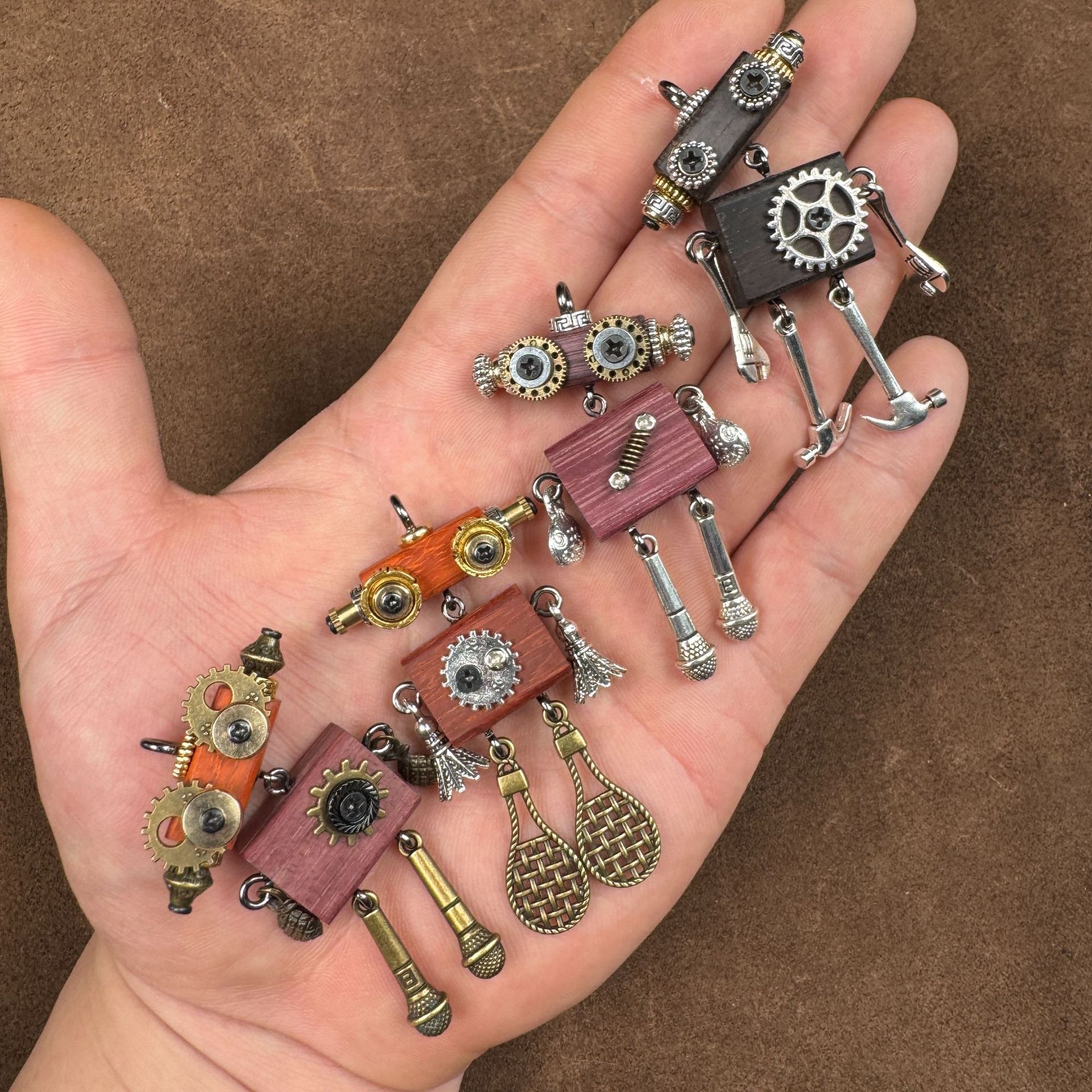 Steampunk Robot Wearable Art - Original Handmade Statement Pendant for Daily Style, Unisex Necklace & Tech Accessory